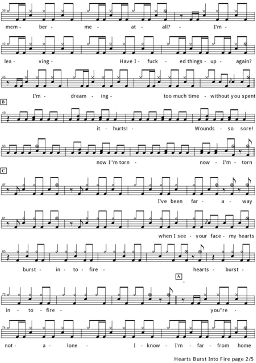Hearts Burst Into Fire Drum Set scores gallery preview page 2