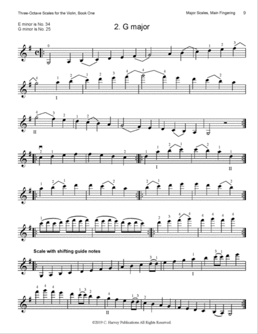 Three-Octave Scales for the Violin, Book One: Learning the Scales Violin scores gallery preview page 3