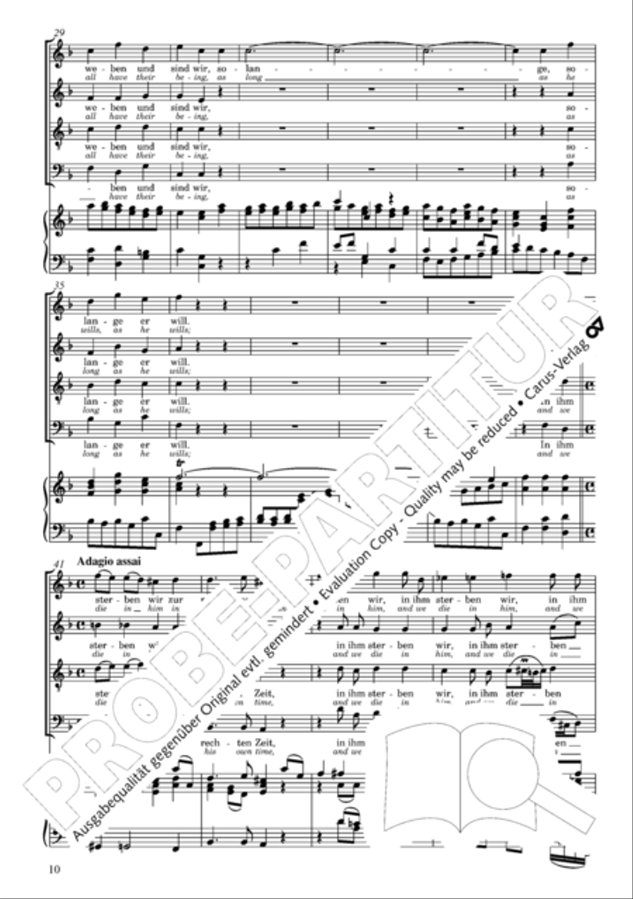 God's own time is the time appointed (Gottes Zeit ist die allerbeste Zeit) 4-Part scores gallery preview page 10