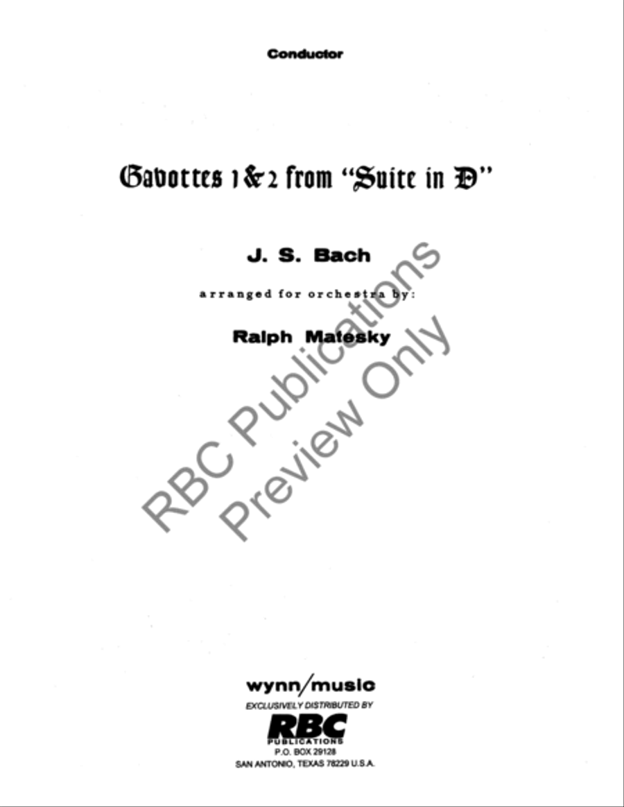 Gavotte One And Two Suite In D (Score) Full Orchestra scores gallery preview page 2