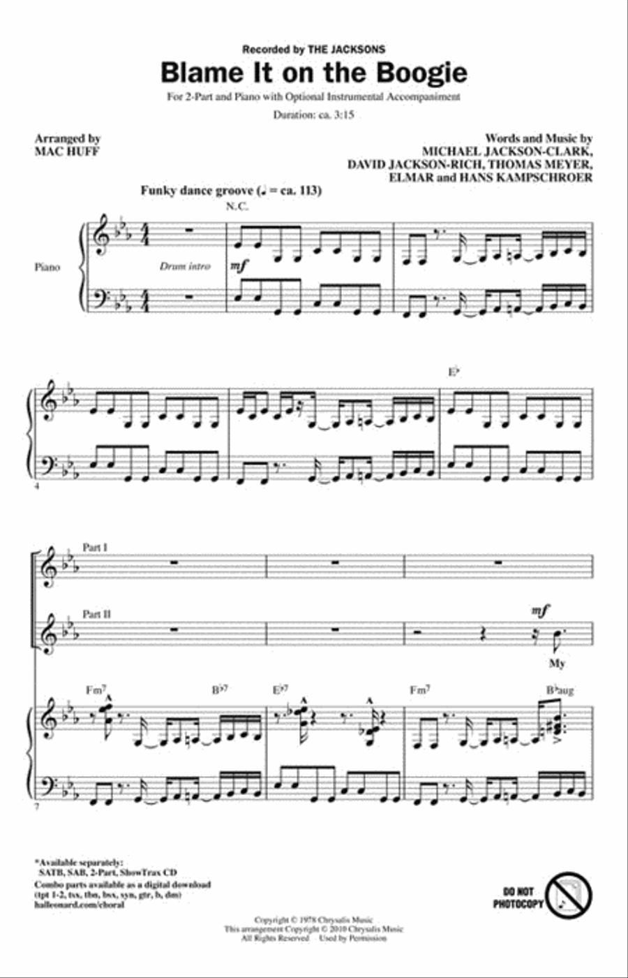 Blame It on the Boogie Blame It on the Boogie 2-Part scores gallery preview page 2