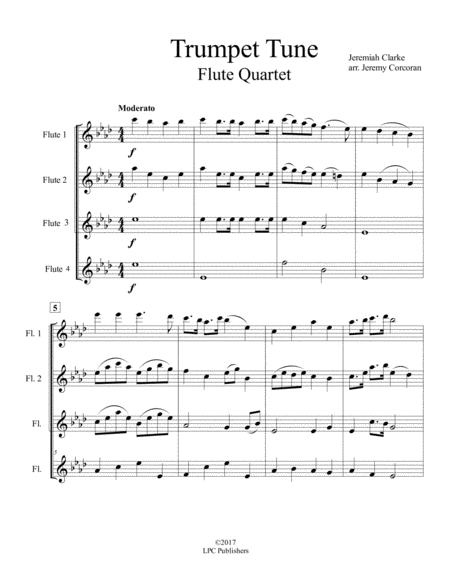 Trumpet Tune For Flute Quartet image number null