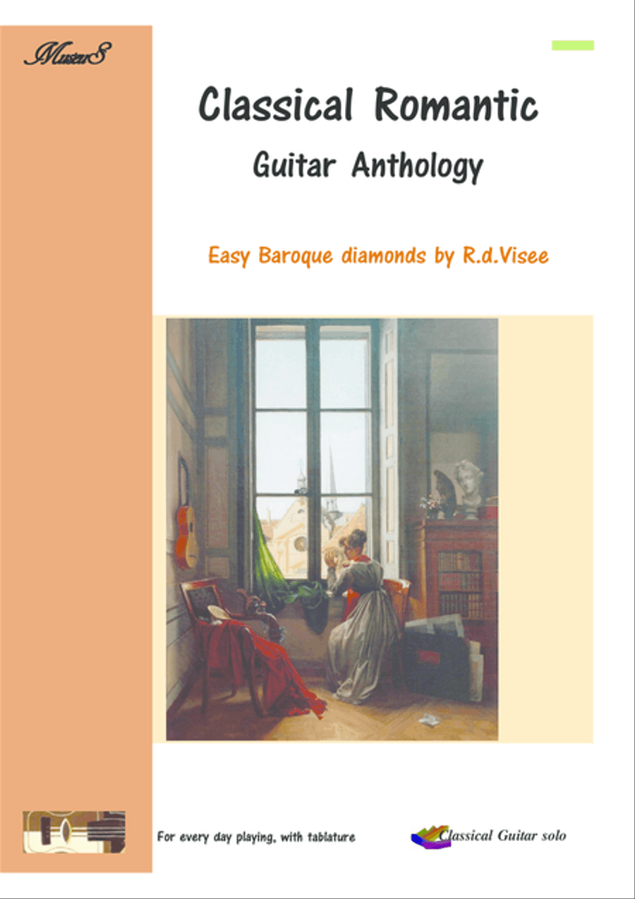 Baroque Diamonds for classical guitar by Robert de Visee (1655 – 1732) Acoustic Guitar scores gallery preview page 1