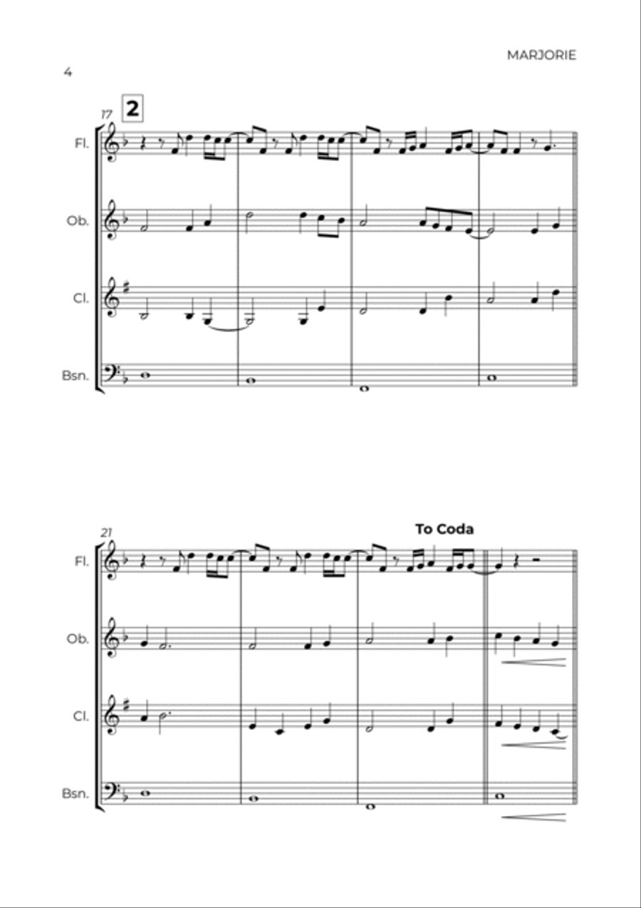 Marjorie Woodwind Quartet scores gallery preview page 4