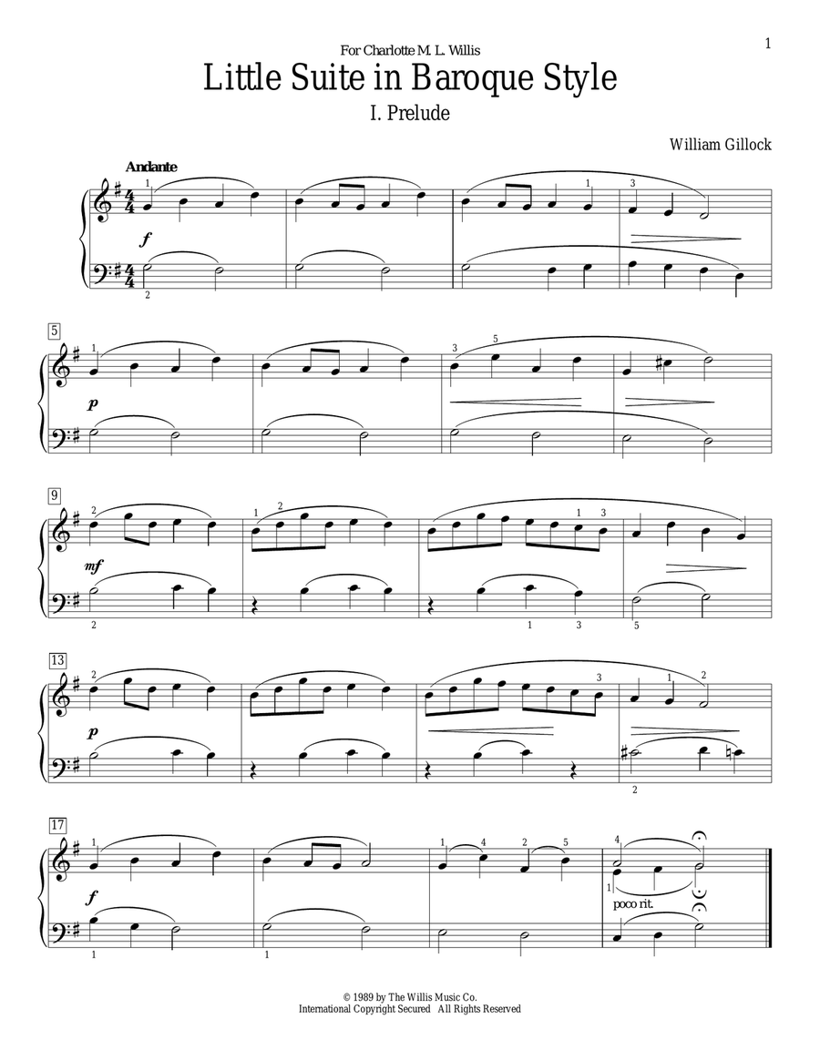 Little Suite In Baroque Style Piano Method scores gallery preview page 1