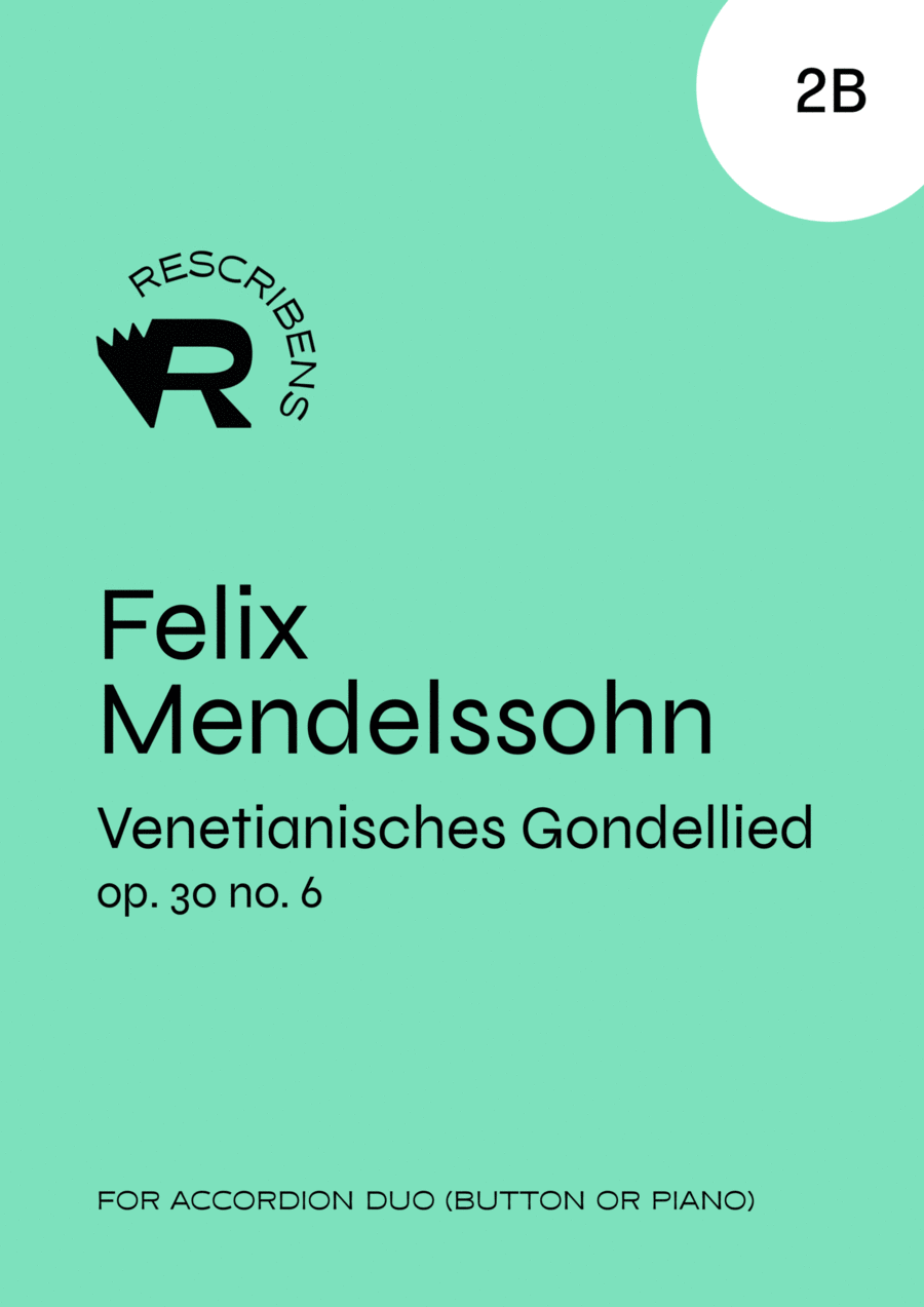 Lieder ohne Worte op.30 n.6 (2B) Accordion scores gallery preview page 1