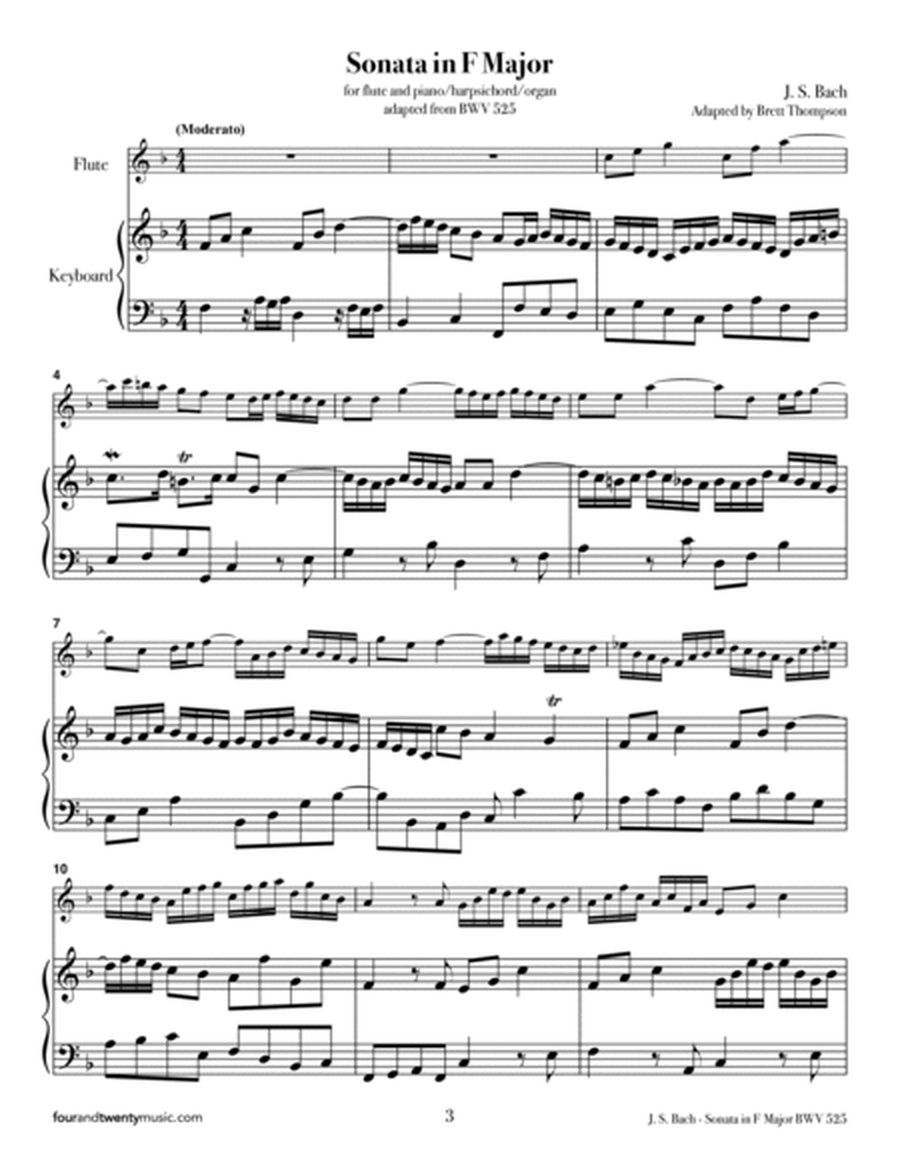 Sonata in F Major for Flute and Keyboard, BWV 525 image number null