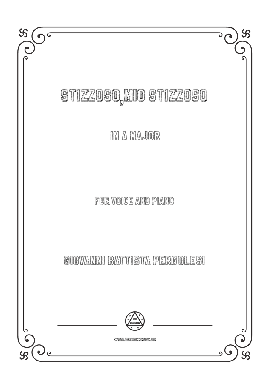 Pergolesi-Stizzoso,mio stizzoso in A Major,for Voice and Piano Piano, Vocal scores gallery preview page 1