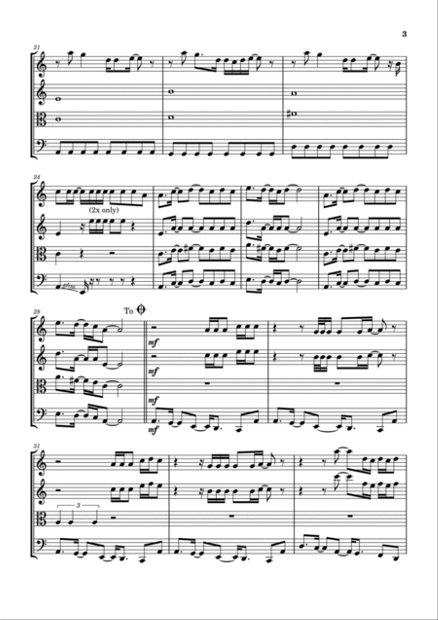 Uh Oh (here I Go) String Quartet scores gallery preview page 4