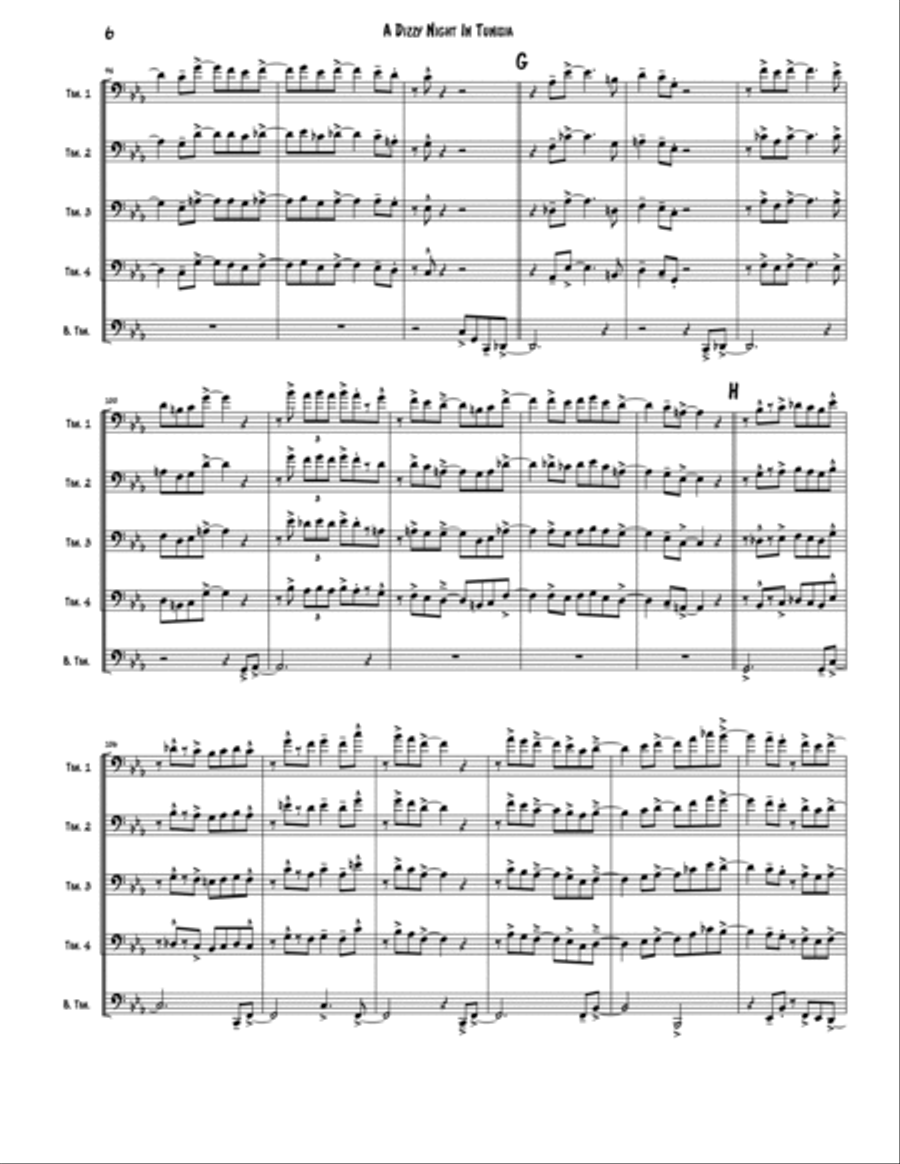 A Night In Tunisia Brass Quintet scores gallery preview page 6
