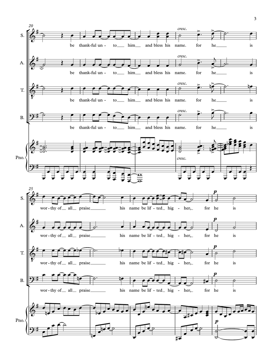 Enter His Gates With Thanksgiving - SATB 4-Part scores gallery preview page 3