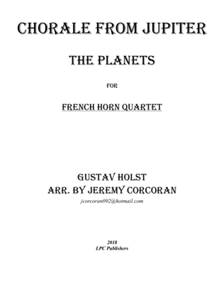 Book cover for Chorale from Jupiter for French Horn Quartet