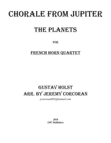 Chorale from Jupiter for French Horn Quartet image number null
