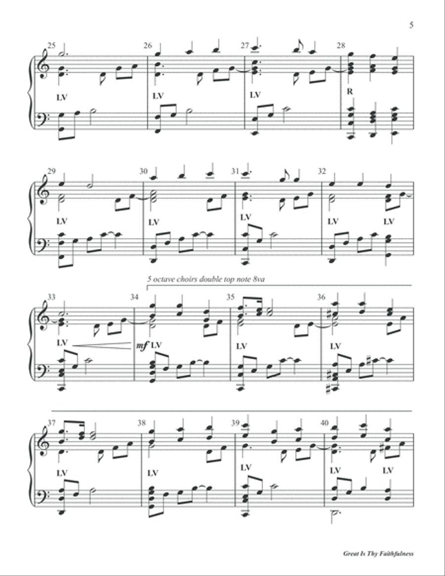 Great Is Thy Faithfulness 5-Octaves scores gallery preview page 6