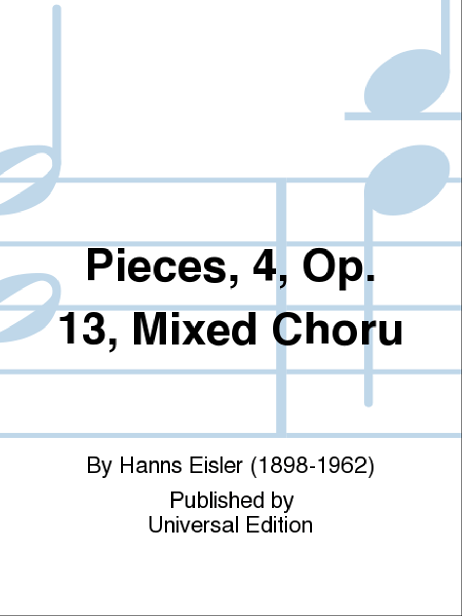 Pieces, 4, Op. 13, Mixed Choru School and Community scores gallery preview page 1