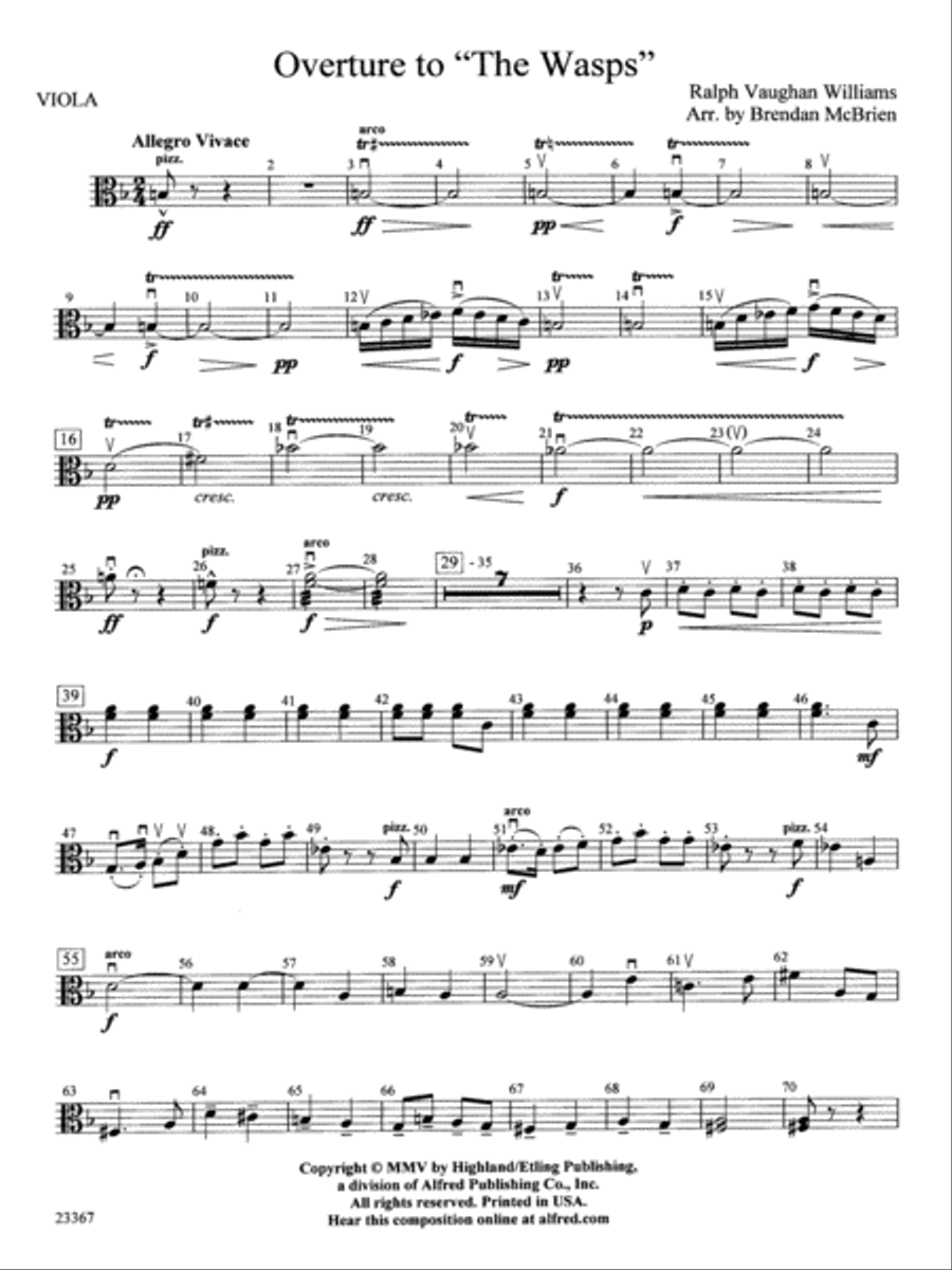 Overture to the Wasps: Viola Full Orchestra scores gallery preview page 1