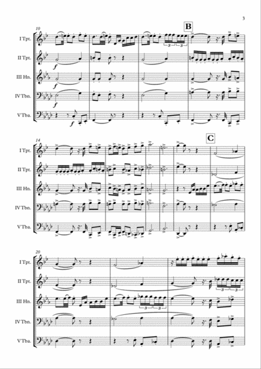 "Fanfare Pour précéder la Péri" (Brass Quintet) arr. Adrian Wagner image number null