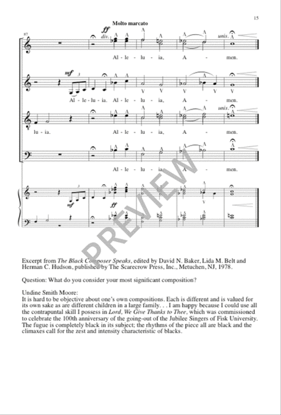 Lord, We Give Thanks to Thee 4-Part scores gallery preview page 15