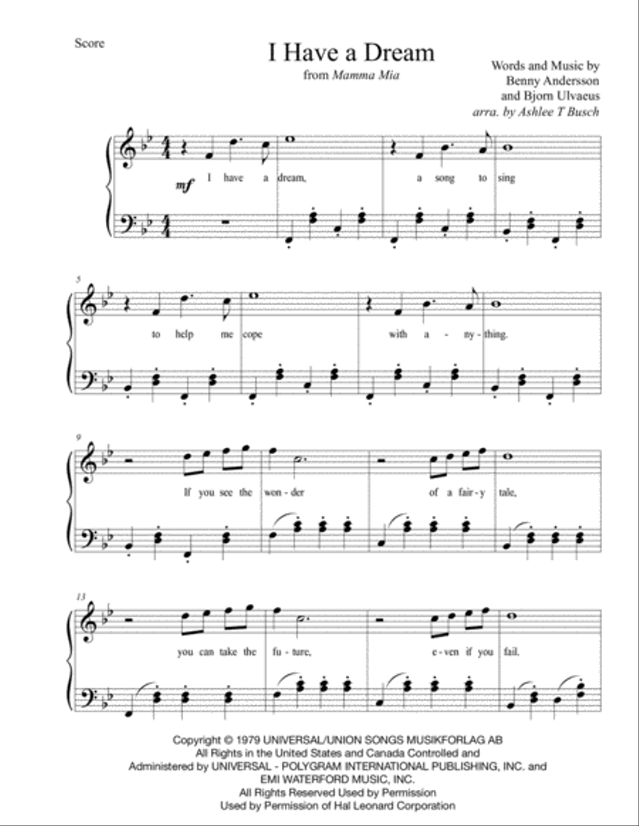 I Have A Dream I Have A Dream Voice scores gallery preview page 2