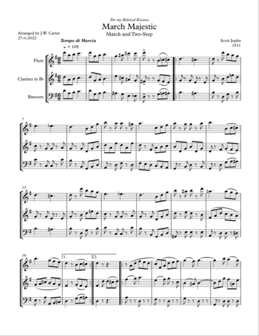 March Majestic (1911) March Majestic (1911) Woodwind Trio scores gallery preview page 2