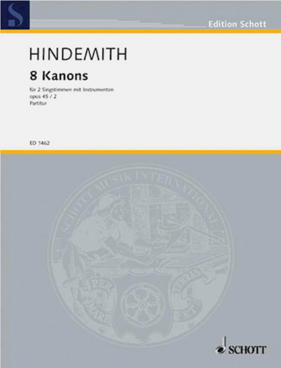 8 Canons by Paul Hindemith Choir - Sheet Music