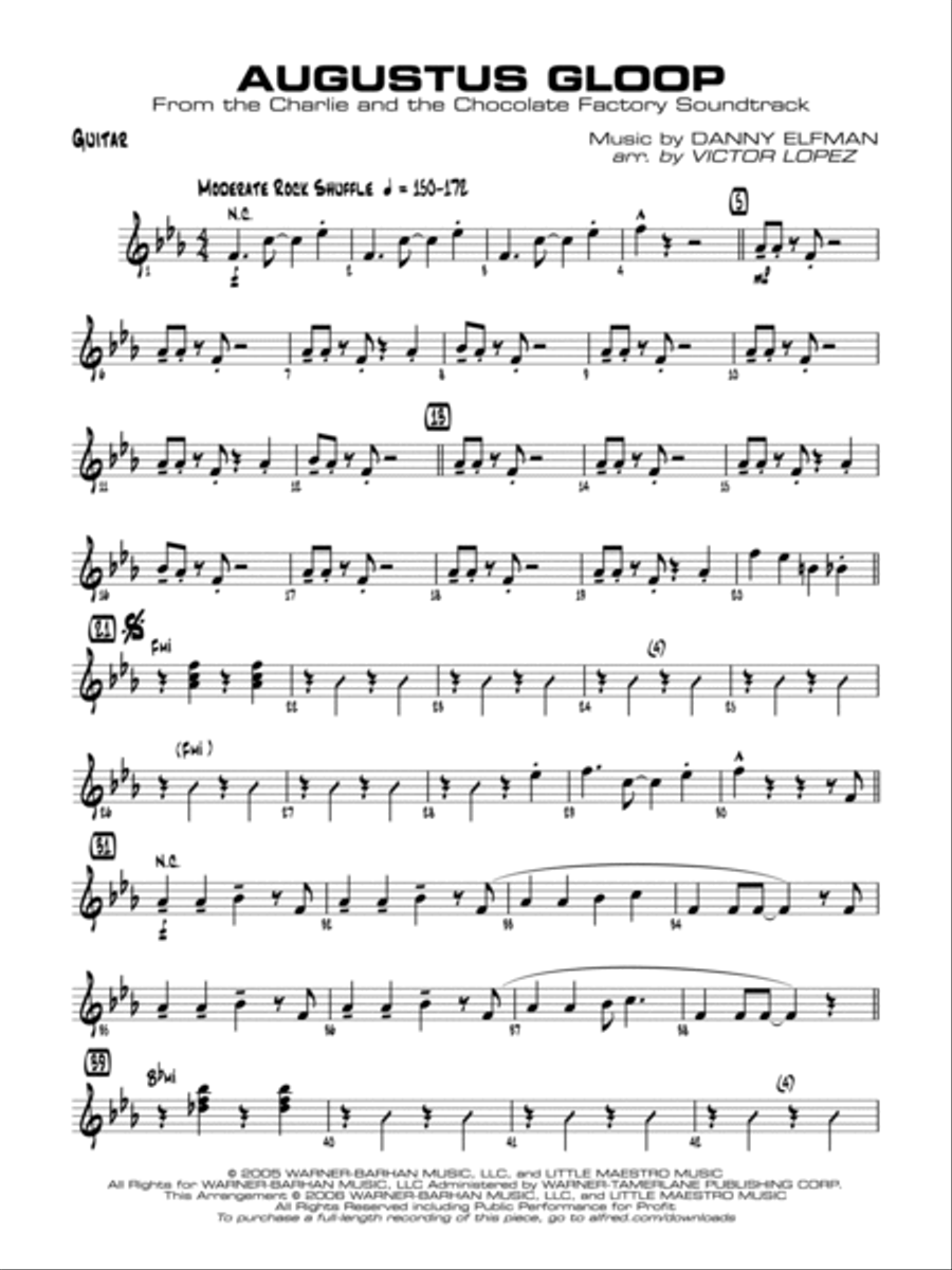 Augustus Gloop: Guitar Jazz Ensemble scores gallery preview page 1