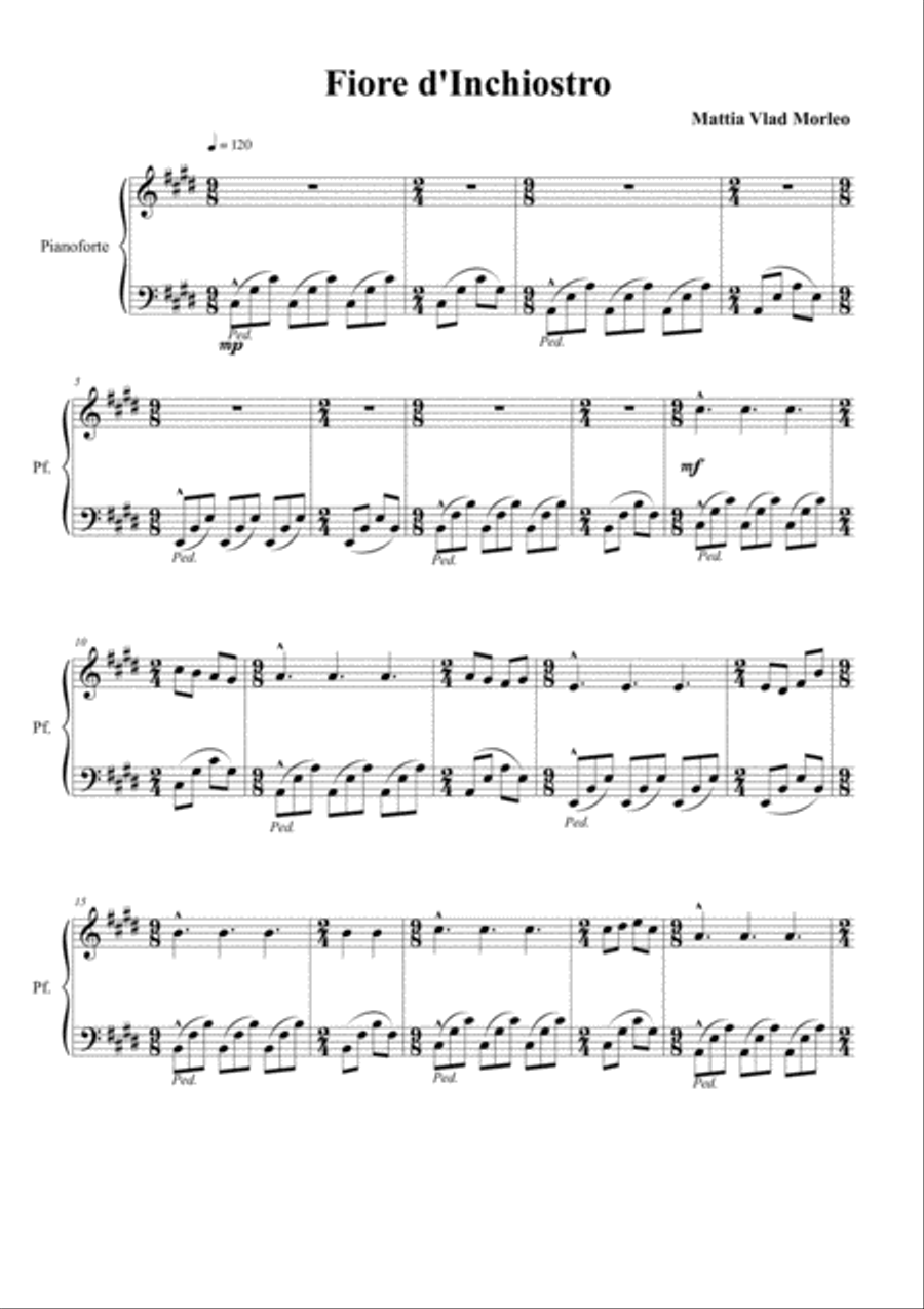 Fiore d'Inchiostro Piano Solo scores gallery preview page 1