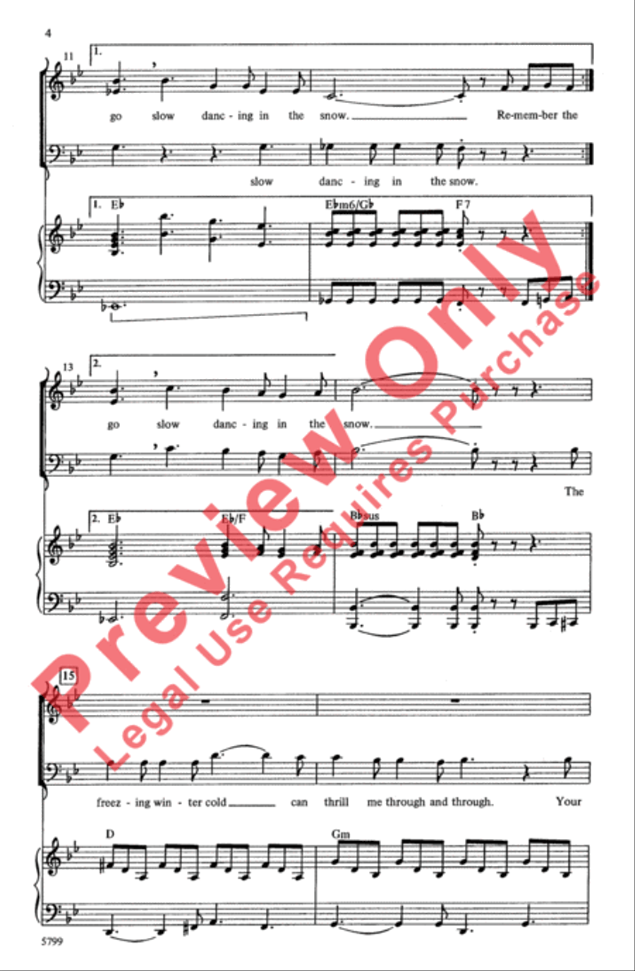Slow Dancing in the Snow 3-Part scores gallery preview page 4