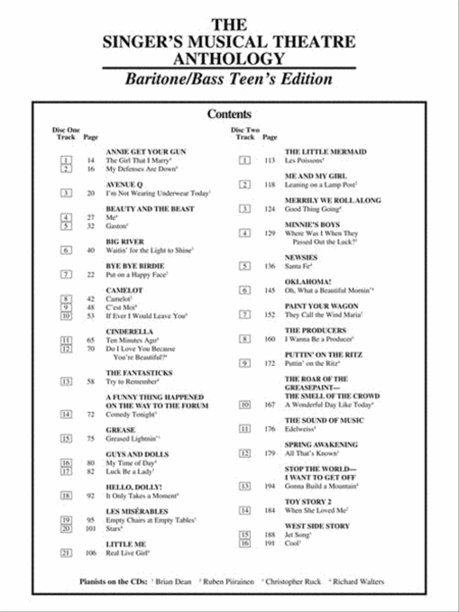 The Singer's Musical Theatre Anthology – Teen's Edition Baritone Voice scores gallery preview page 3