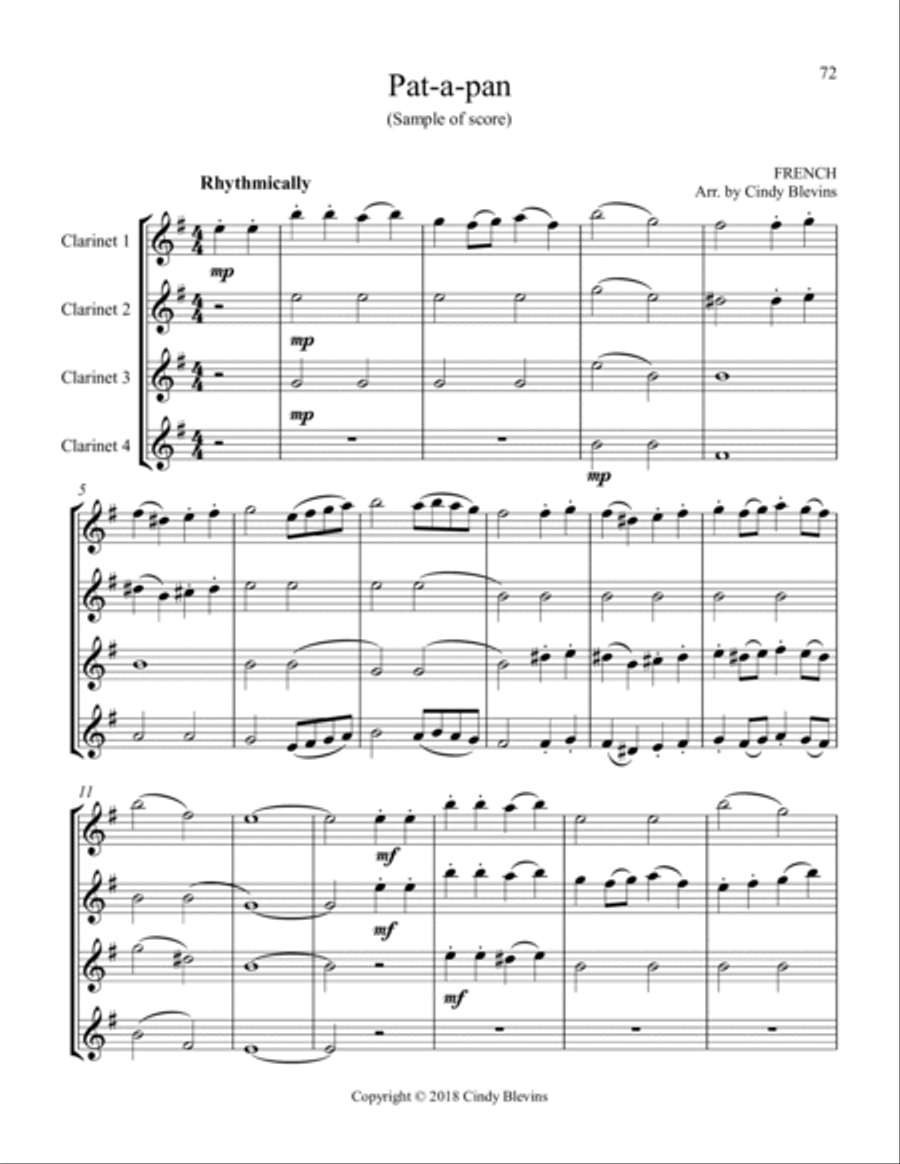 Clarinet Quartets for Christmas, Vol. I Clarinet Quartet scores gallery preview page 4