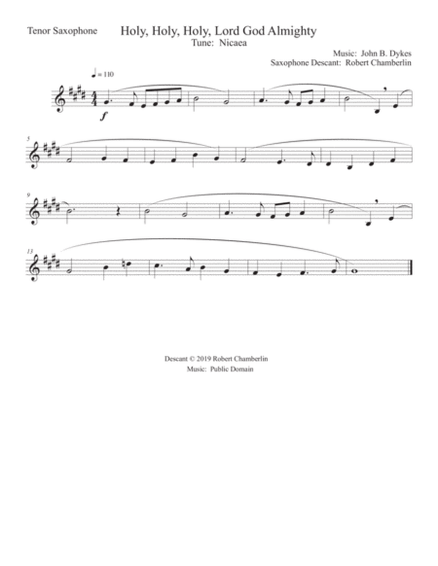 Tenor Saxophone Descants on 10 Hymn Tunes image number null