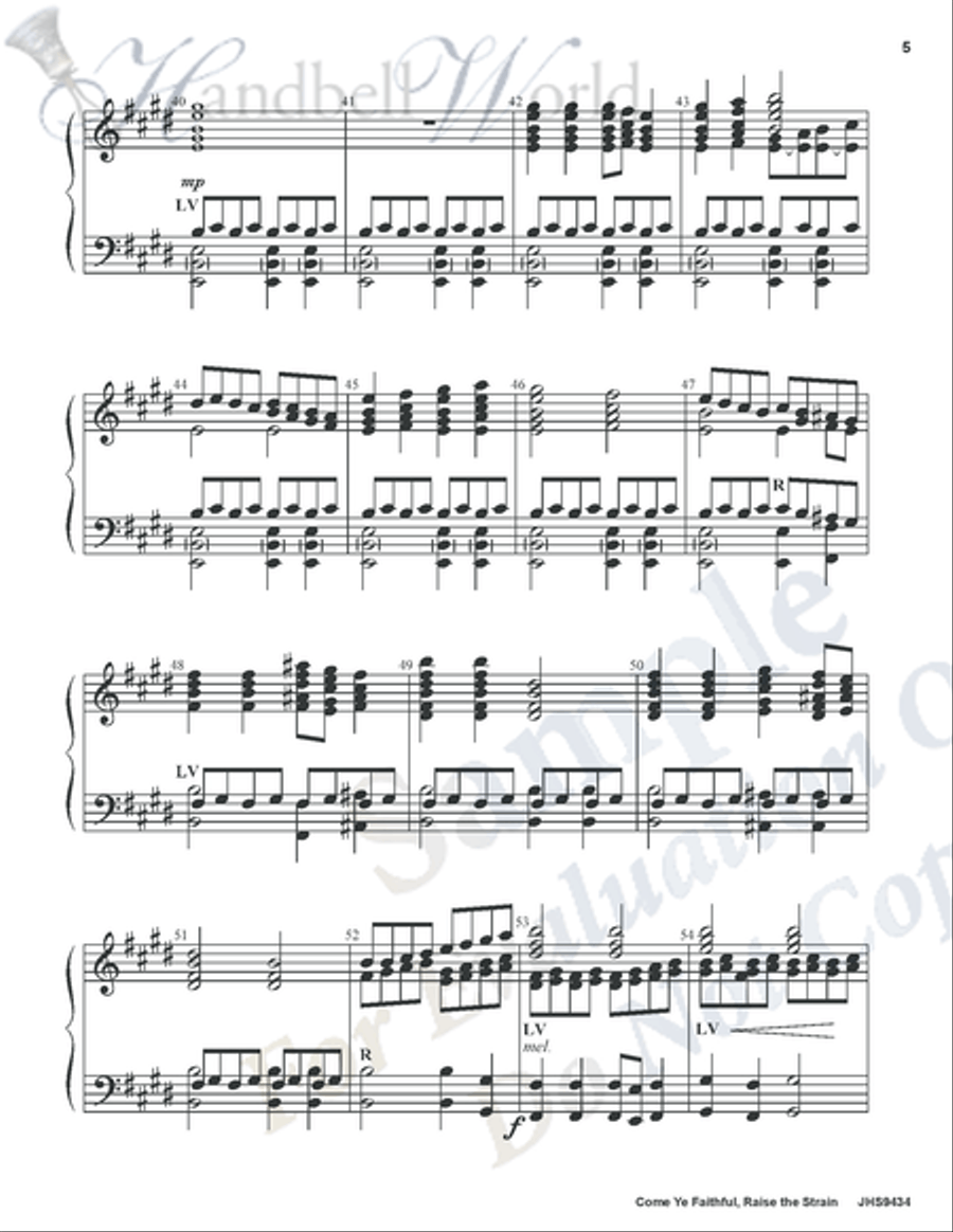Come Ye Faithful Raise the Strain 5-Octaves scores gallery preview page 5