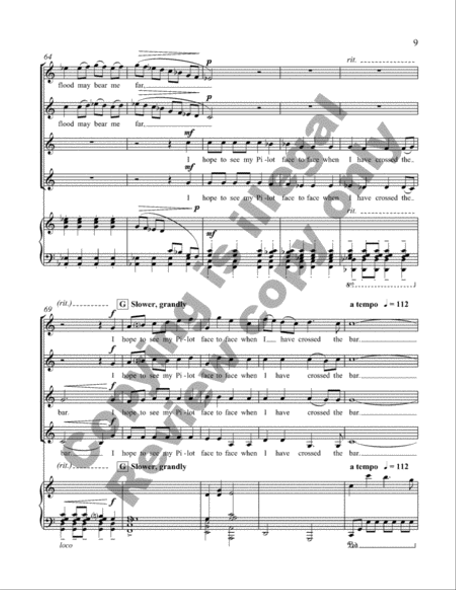 Crossing the Bar from Love Was My Lord and King! (SSAA Choral Score) image number null