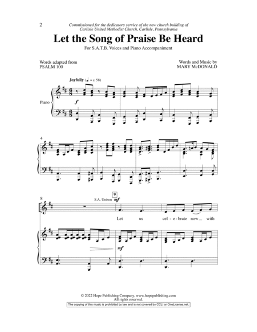 Let the Song of Praise Be Heard Choir scores gallery preview page 2