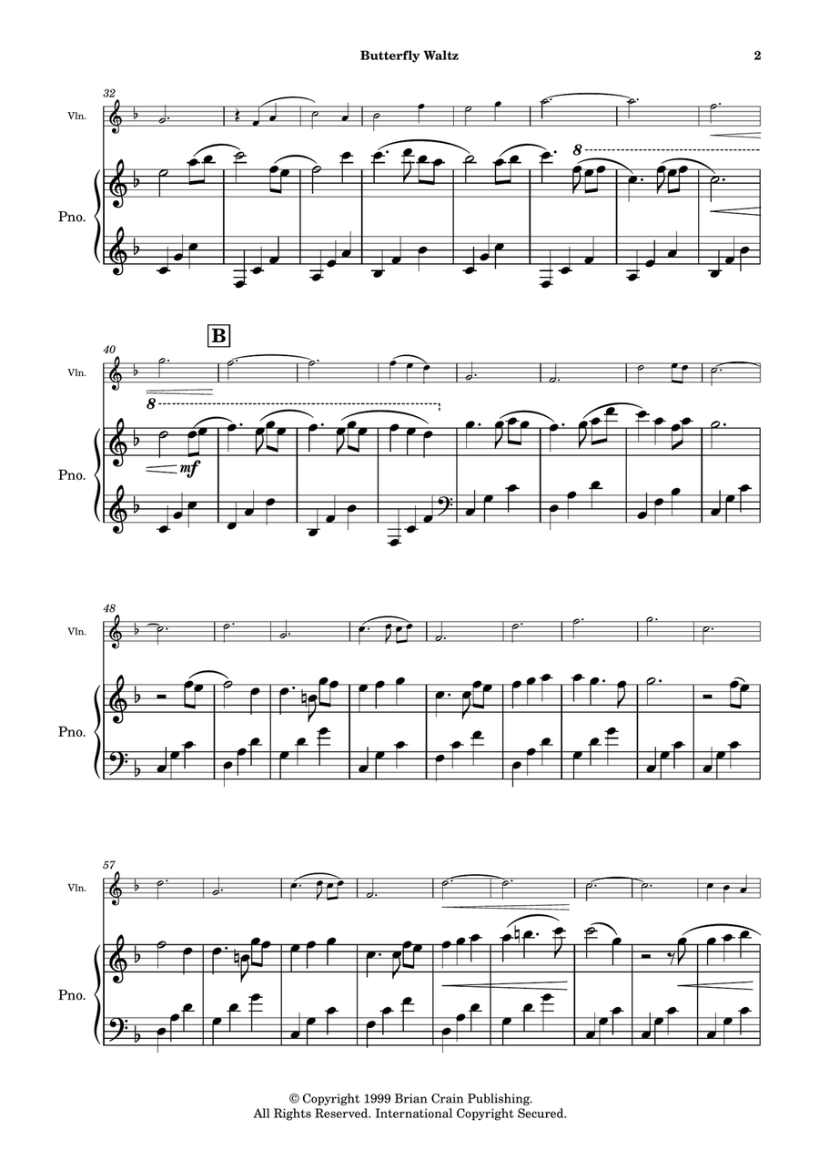 Butterfly Waltz Violin Solo scores gallery preview page 3