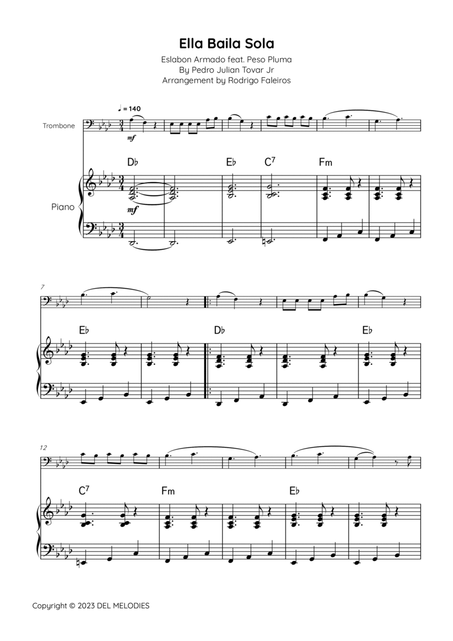 Ella Baila Sola Piano scores gallery preview page 1