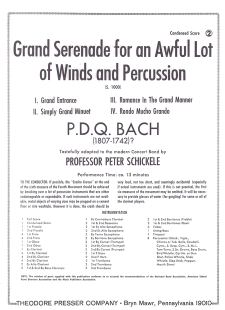 Grand Serenade for an Awful Lot of Winds and Percussion