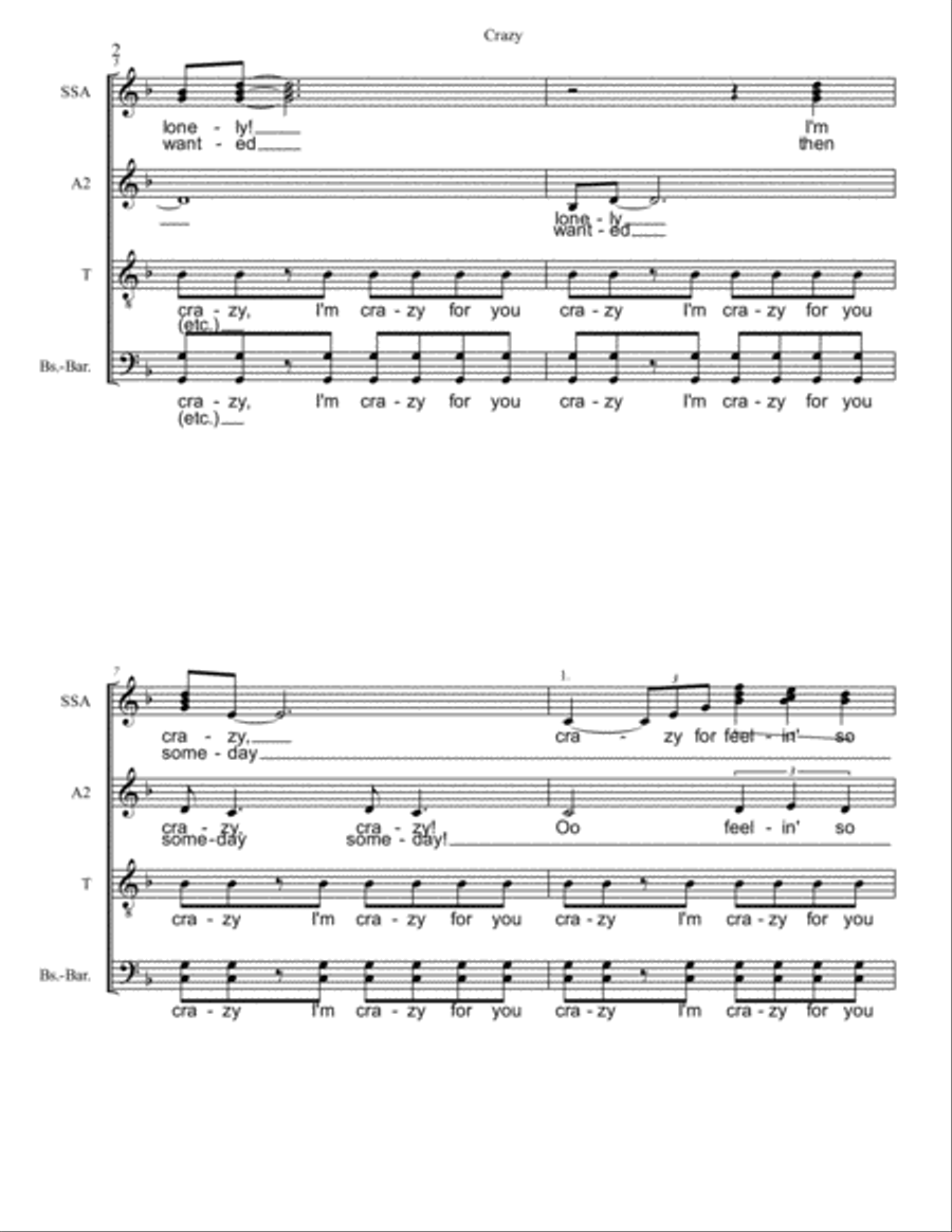 Crazy 4-Part scores gallery preview page 2