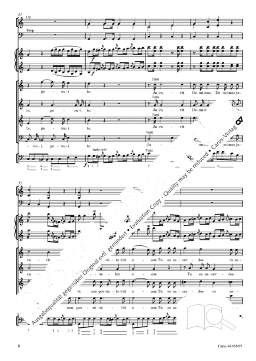 Vesperae solennes de Dominica 4-Part scores gallery preview page 11