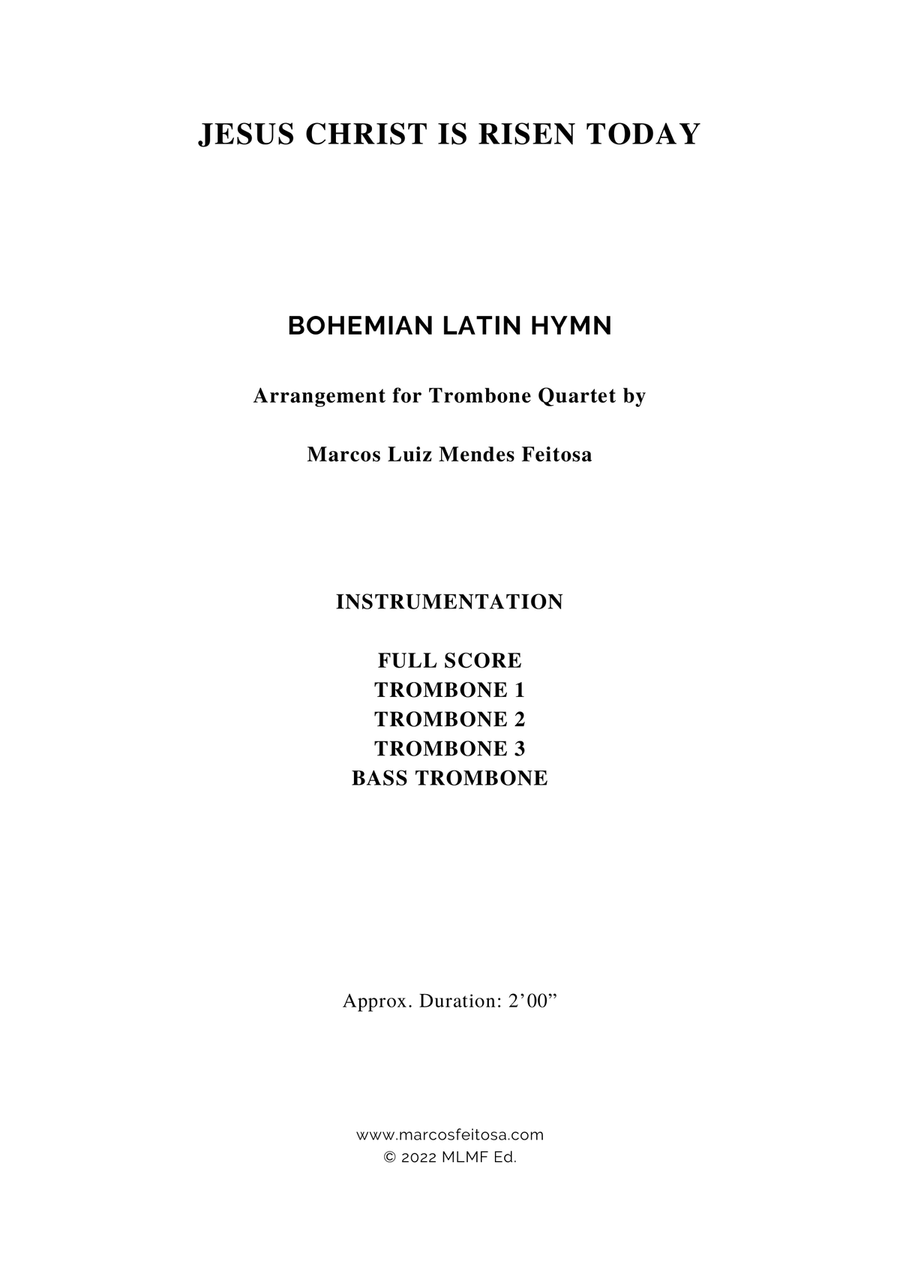 Jesus Christ is Risen Today - Trombone Quartet Brass Quartet scores gallery preview page 2