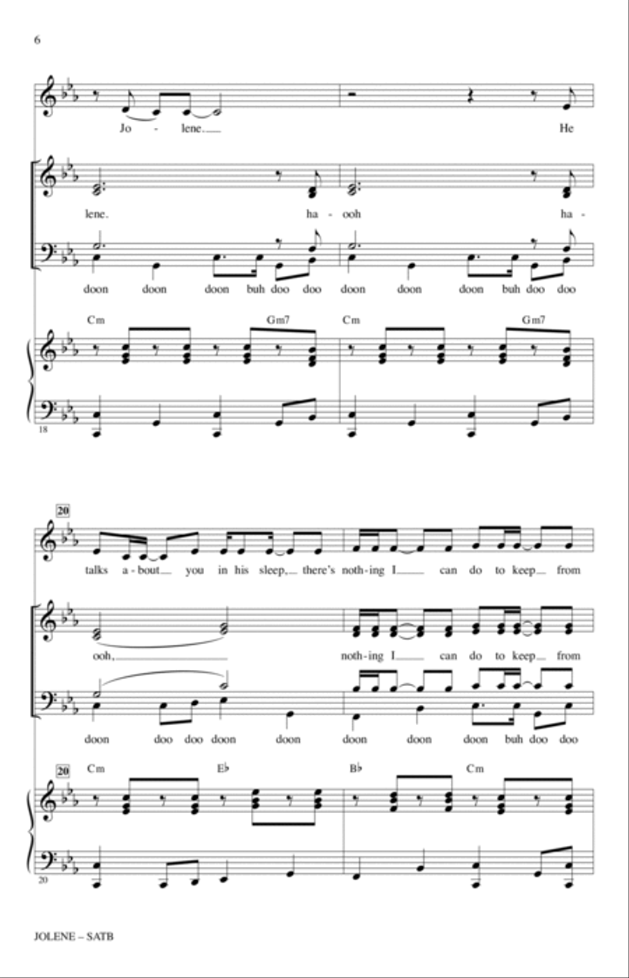 Jolene (feat. Dolly Parton) (arr. Mark Brymer) 4-Part scores gallery preview page 5