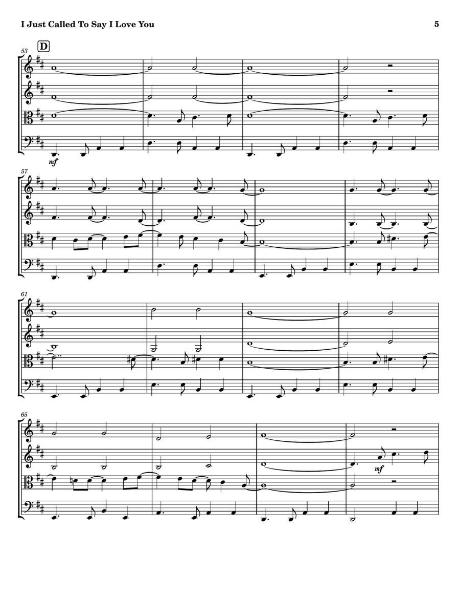 I Just Called To Say I Love You String Quartet scores gallery preview page 5