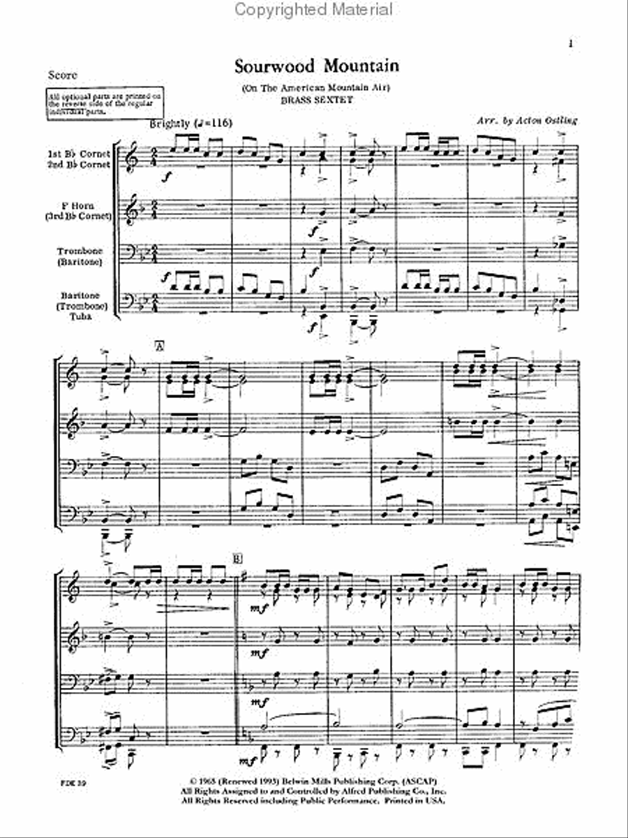 Sourwood Mountain Sourwood Mountain Brass Ensemble scores gallery preview page 2