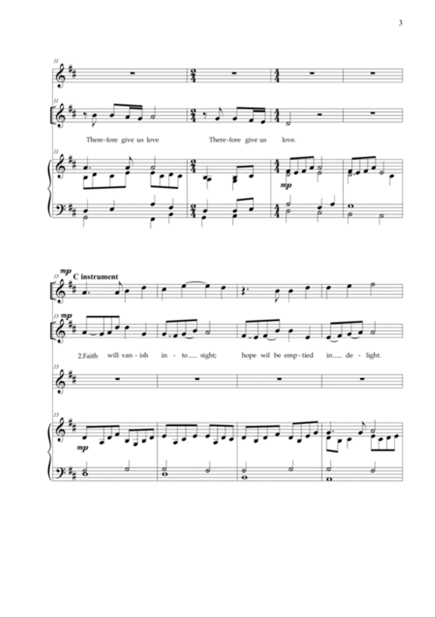The Greatest of These 4-Part scores gallery preview page 3