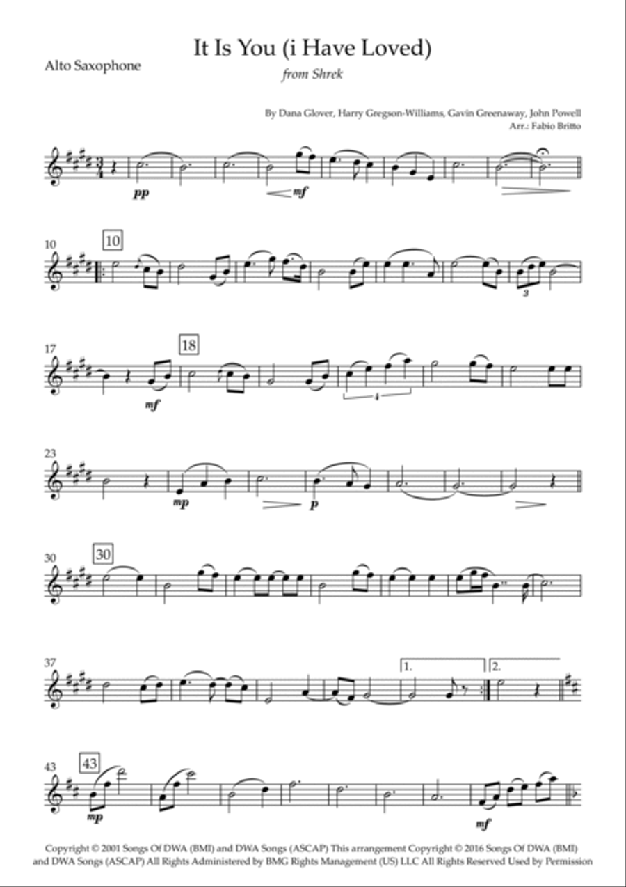 It Is You (i Have Loved) Saxophone Quartet scores gallery preview page 6