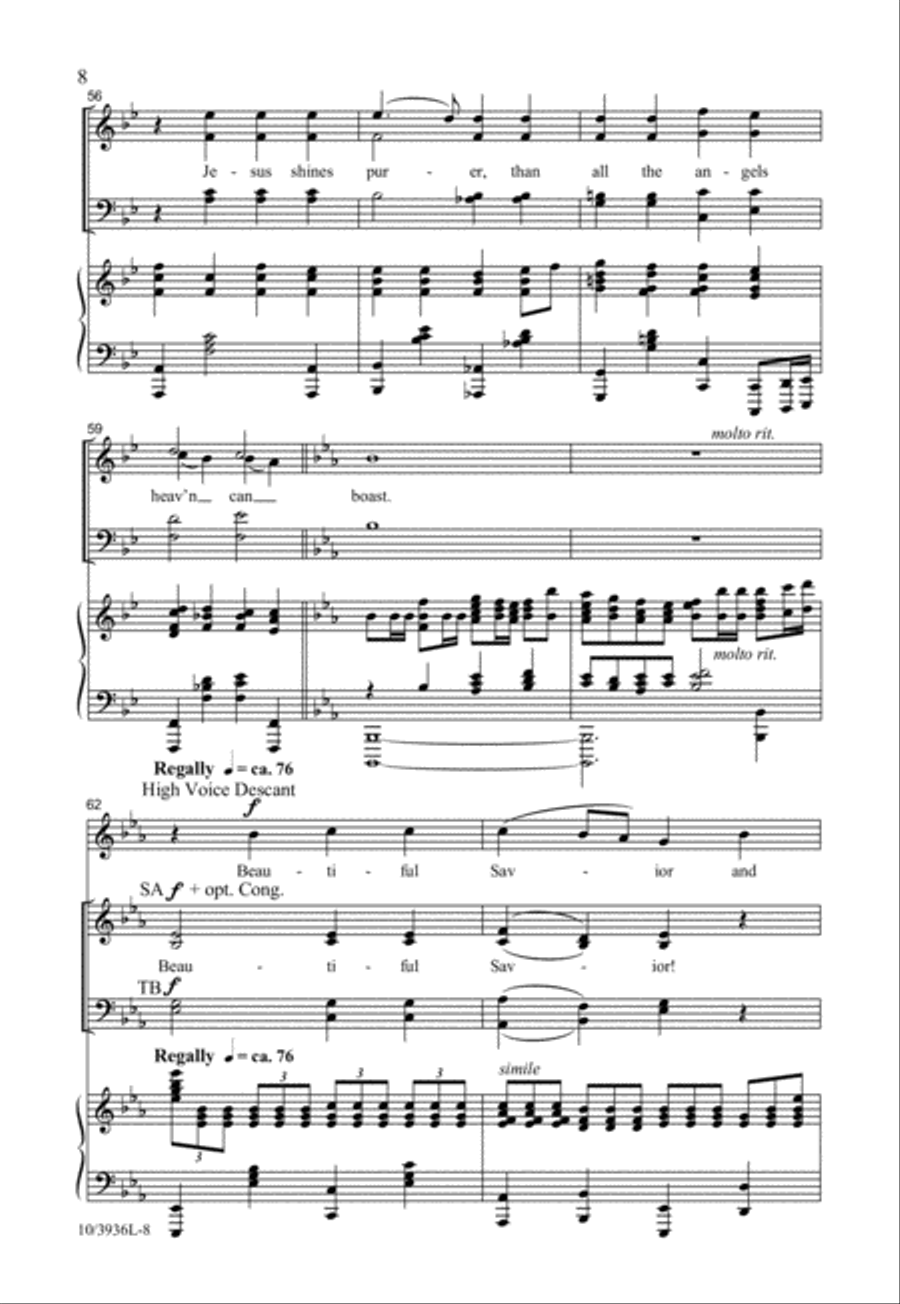 Fairest Lord Jesus 4-Part scores gallery preview page 9