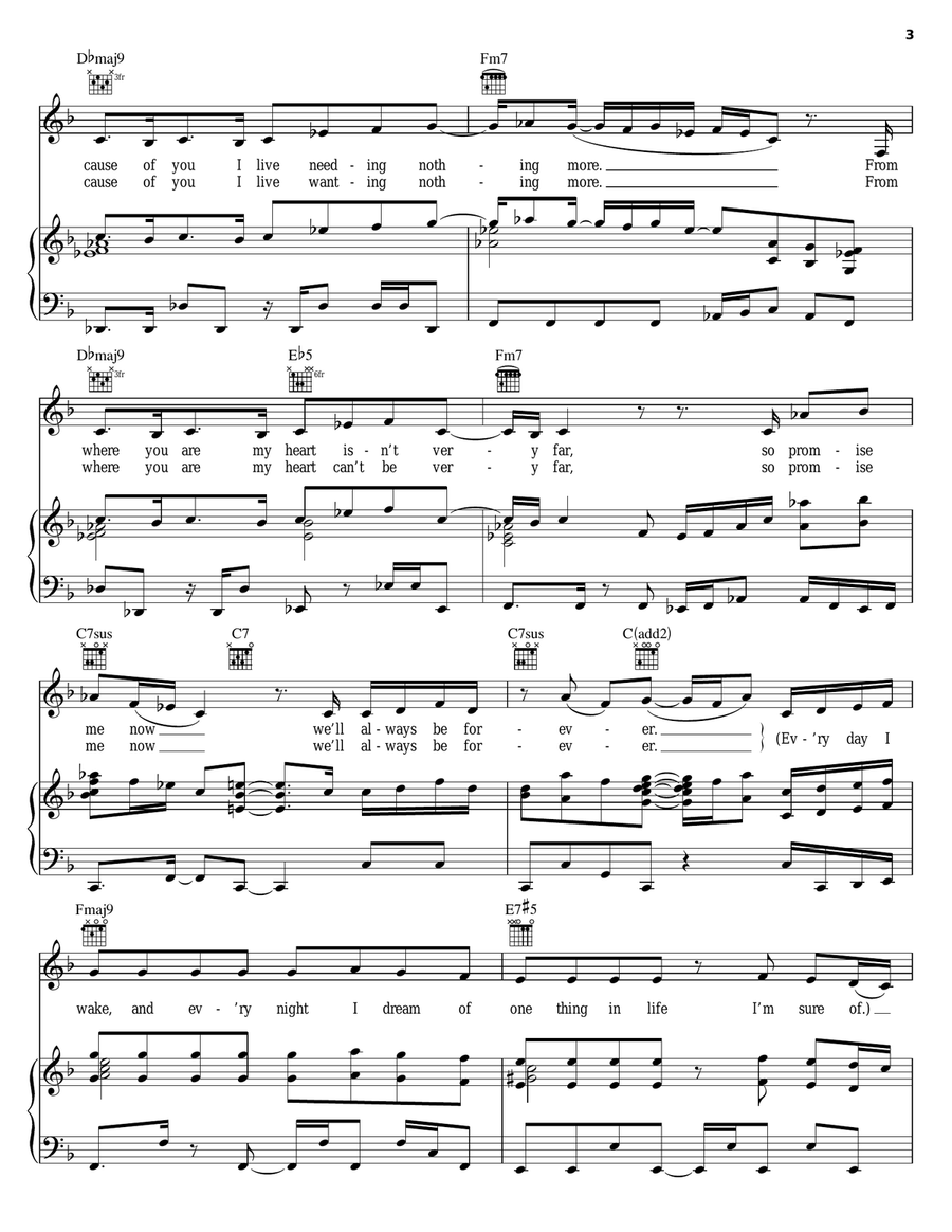 Love Of My Life Piano, Vocal, Guitar scores gallery preview page 3
