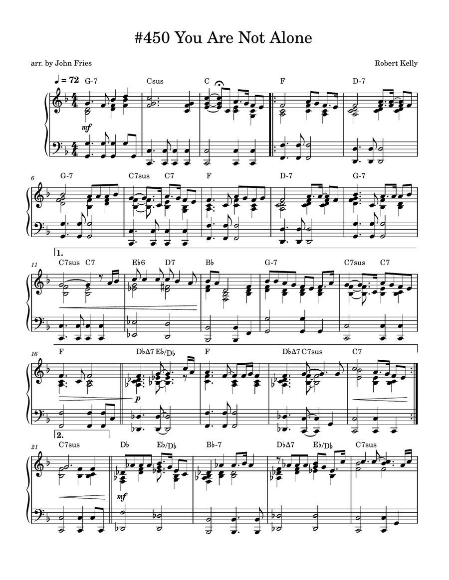 You Are Not Alone Piano Solo scores gallery preview page 1