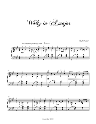 Book cover for Waltz in A for Intermediate Solo Piano