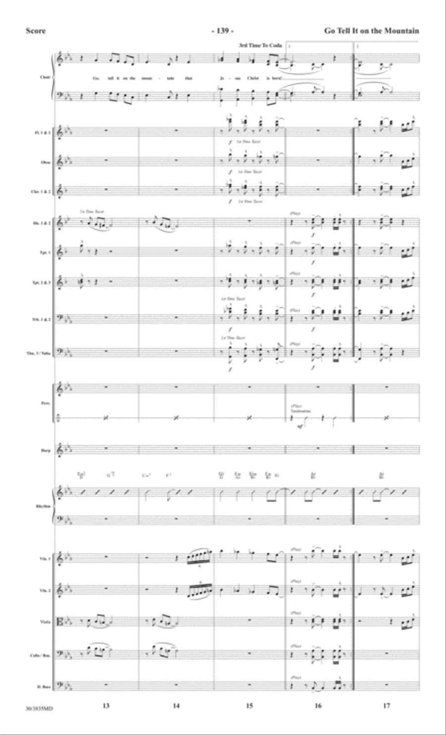 Go Tell It on the Mountain - Orchestral Score and Parts Choir scores gallery preview page 6